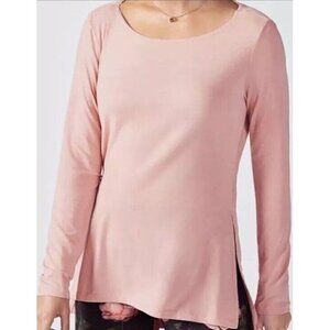 FABLETICS Women's Sz XS Emerson Rose Bloom Scoop Neck Open Back Long Sleeve Top